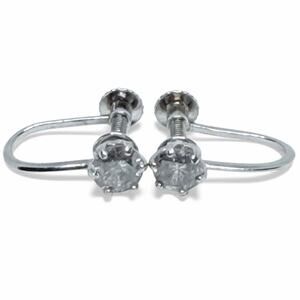 Natural Diamond Platinum Stud Earrings 6-Prong Screw Back w/ Safety  .50 CTW